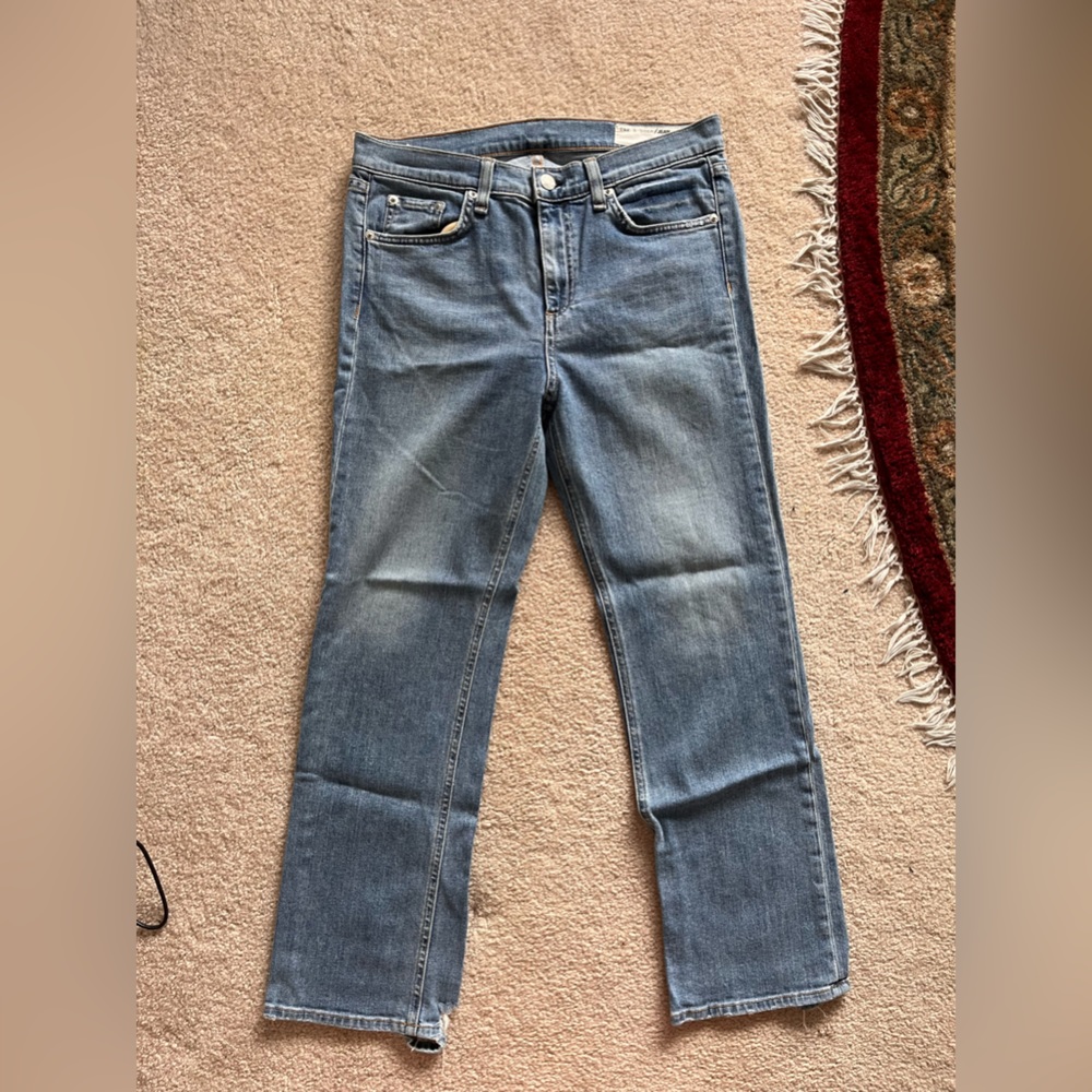 Rag & bone cropped boyfriend jean light wash belle